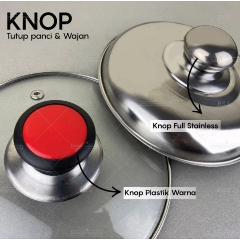 Knop Tutup Panci Stainless Warna - Knob Wajan Pegangan Tutup SNI