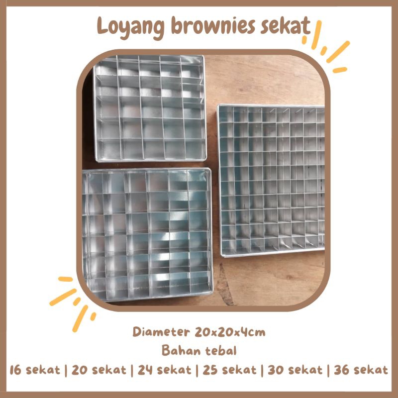 Loyang sekat brownies 20x20 kukus terlengkap