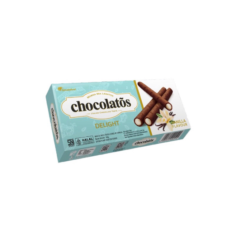 

Chocolatos delight wafer roll 90g vanila Cokelat