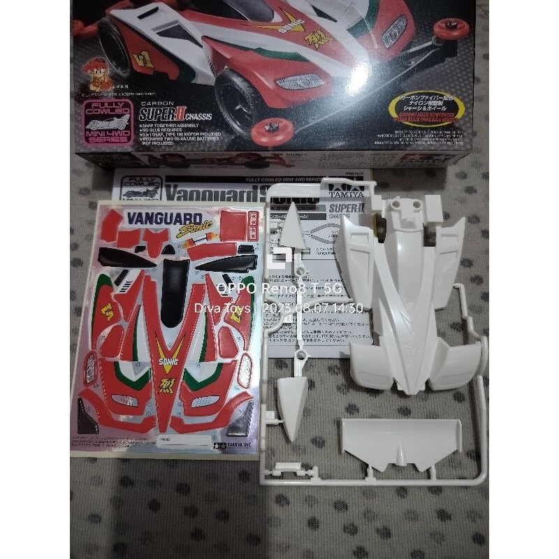 Tamiya 19435 Body Kap Vanguard Sonic Premium + Decal Dus Box