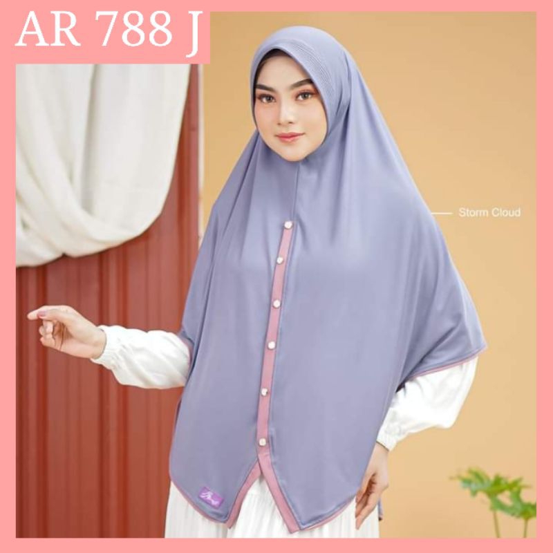 BISA COD ✓ Hijab Jilbab Bergo Arrafi Jumbo Terbaru ✓ AR 788 Jumbo Ar Rafi Variasi Benik Depan ✓ Krud