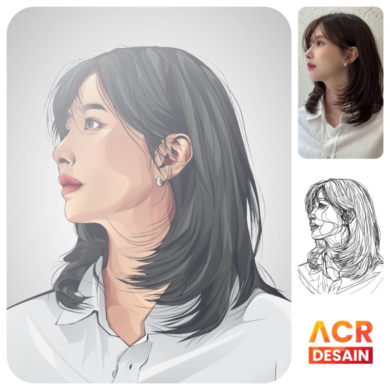 Desain Vector Art [Soft File] | Vector Wajah | Jasa Vektor | cocok untuk kado
