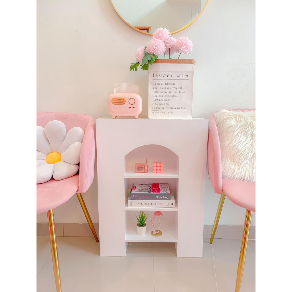 Meja Rak Perapian Faux Fireplace Aesthetic Korean Minimalis Dekorasi Ruangan Rumah