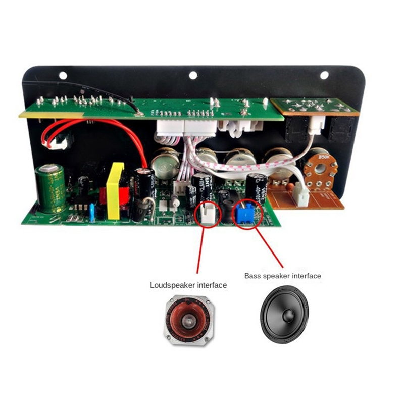 IGM-D50 DIY Amplifier Board 35-300W Power Amplifier Board Bluetooth 5.0 USB FM Subwoofer 8-12 Inch Digital Stereo Audio Power Amplifier 12V 24V 220V