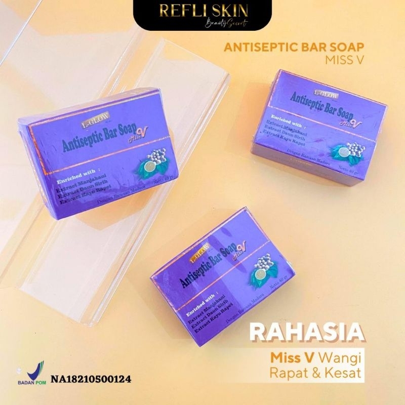 L Glow Antiseptic Bar Soap / Sabun Miss V Refli Skin