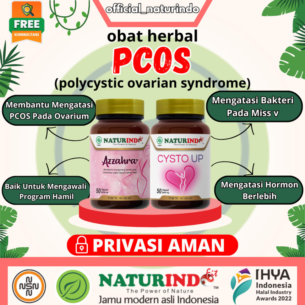 Herbal PCOS Polycystic Ovarian Syndrome Sindrom Polikistik Ovarium Herbal Naturindo Cysto Up Azzahra