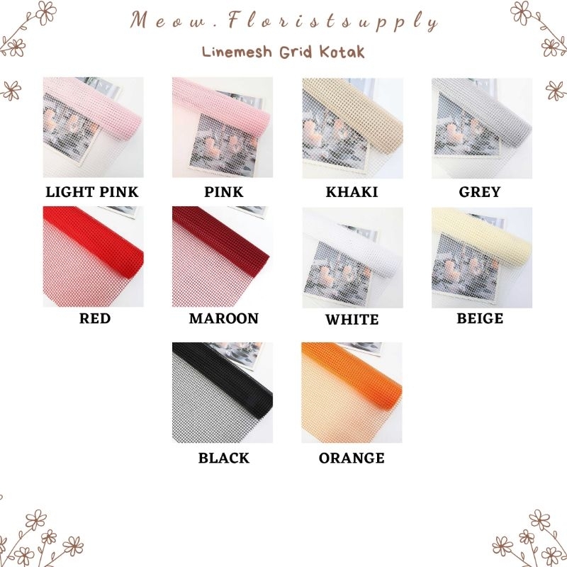 

(ECER = 1 LEMBAR) LINEMESH GRID KOTAK Kertas Buket Bucket Bouquet Bunga Flower Wrapping Paper Florist