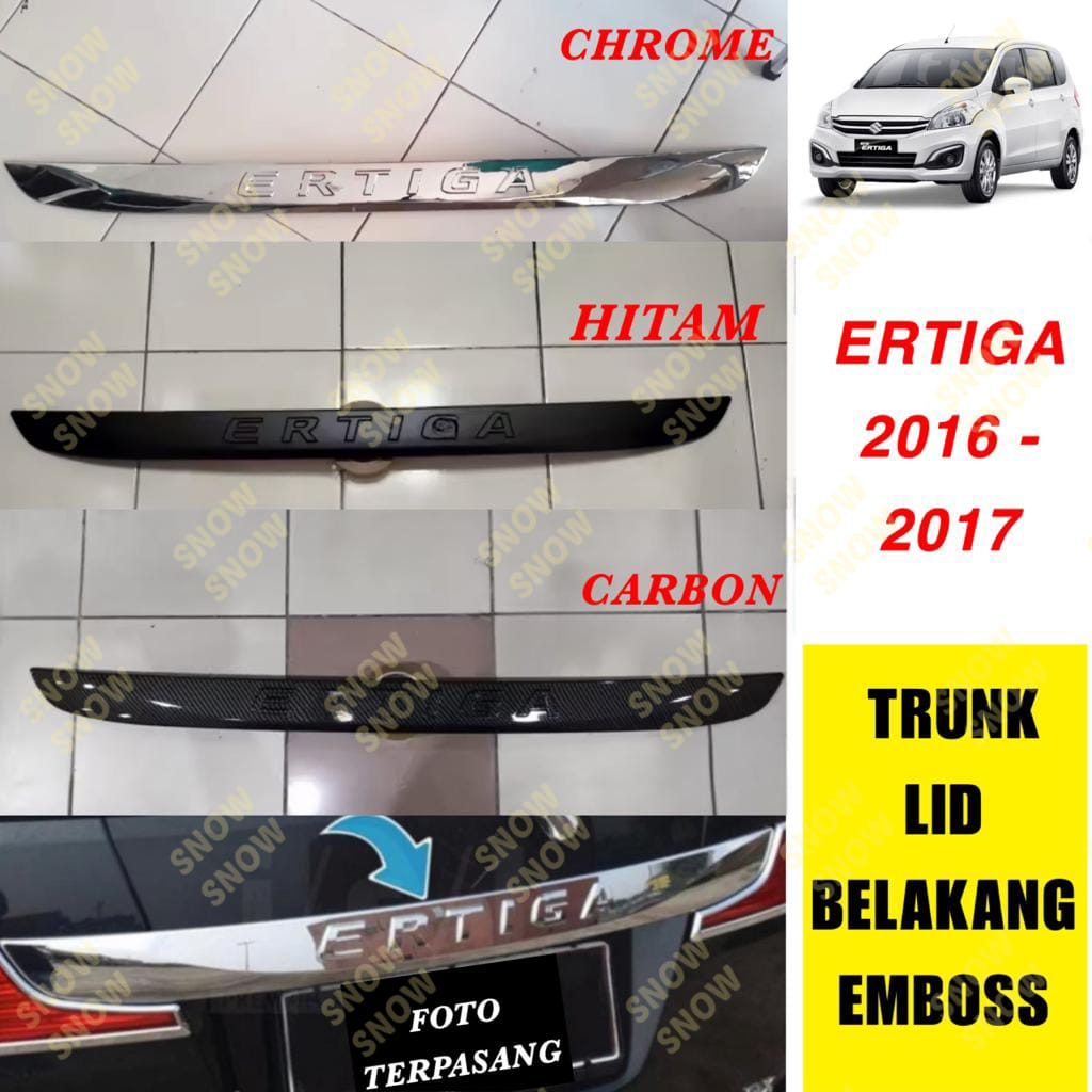Trunk Lid New Ertiga 2016 2017 List Bagasi Belakang Emboss Cover Chrome