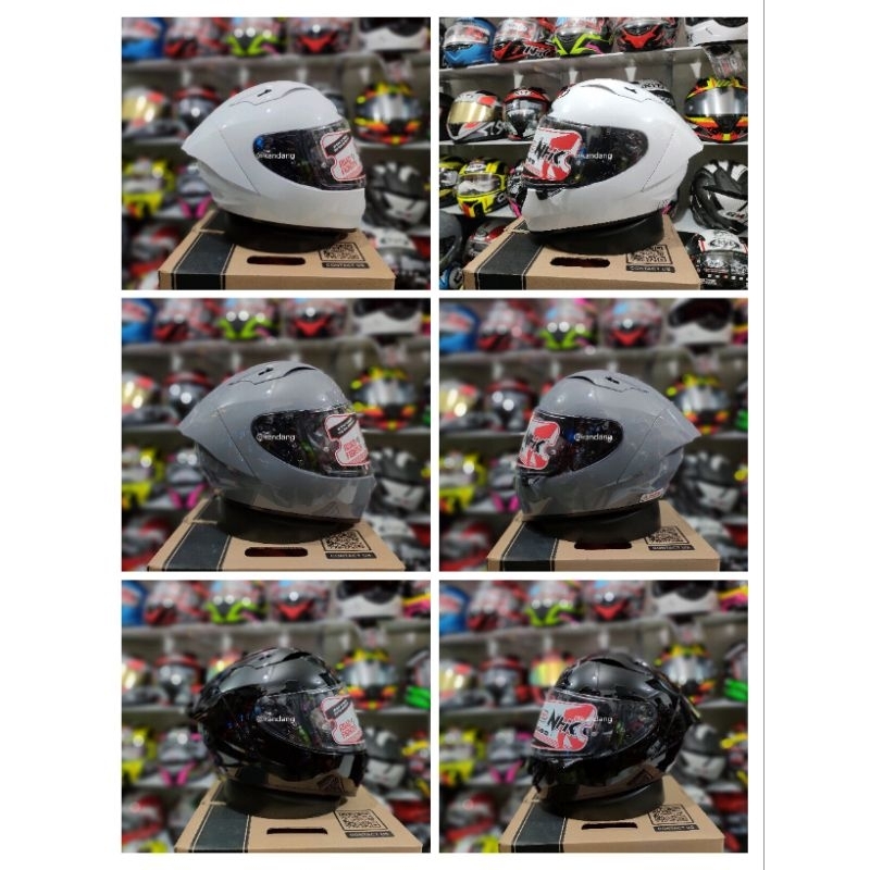NHK GPR-TECH STREET SOLID BLACK WHITE BLACK DOFF VISOR FLAT CLEAR