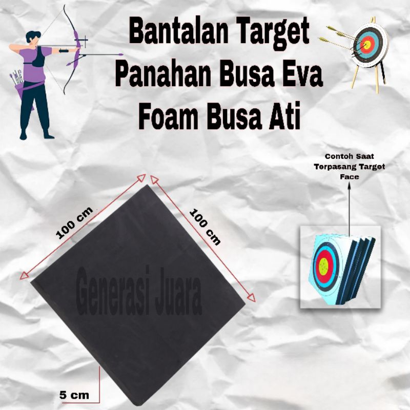Bantalan Target Panahan Busa Eva Foam Busa Ati 100x100x5 cm