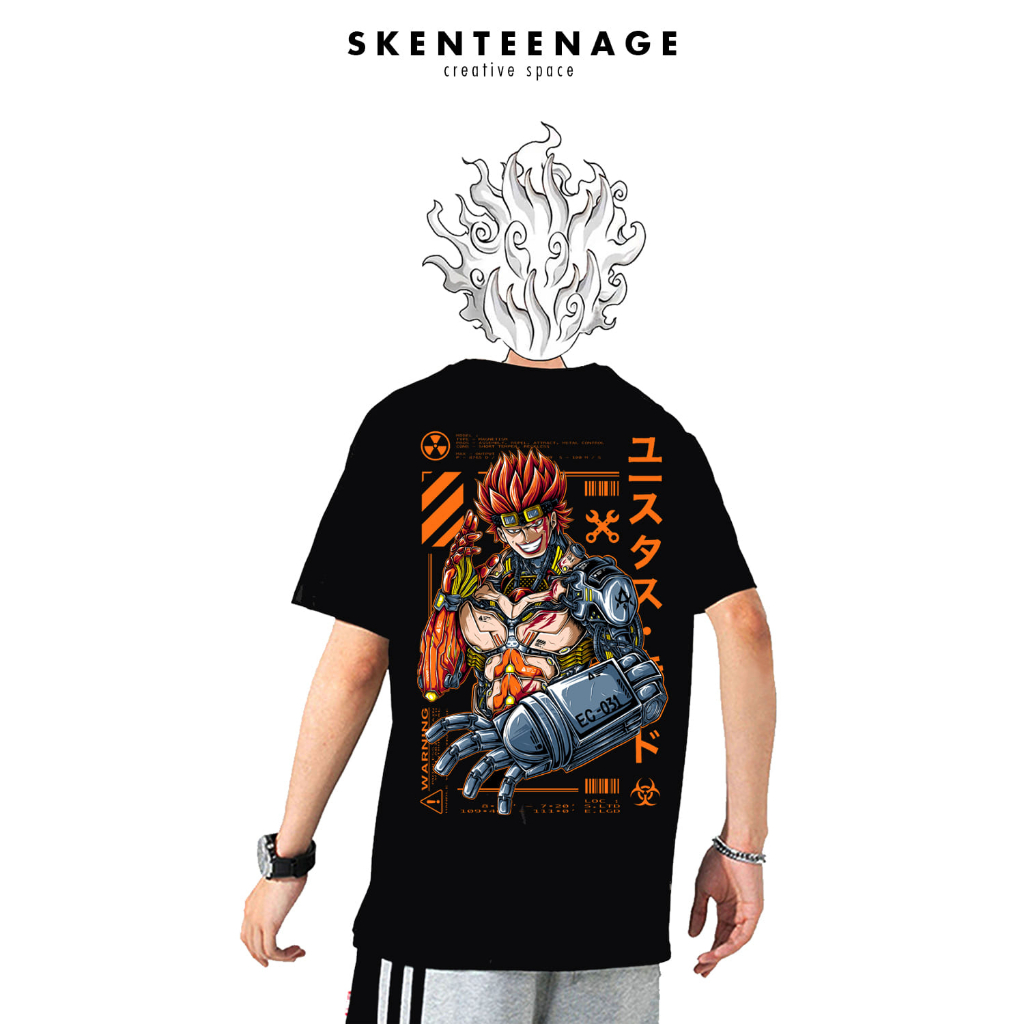 SKENTEENAGE - T-SHIRT KAOS OVERSIZED ANIME EUSTASS KID SUPERNOVA UNISEX BLACK