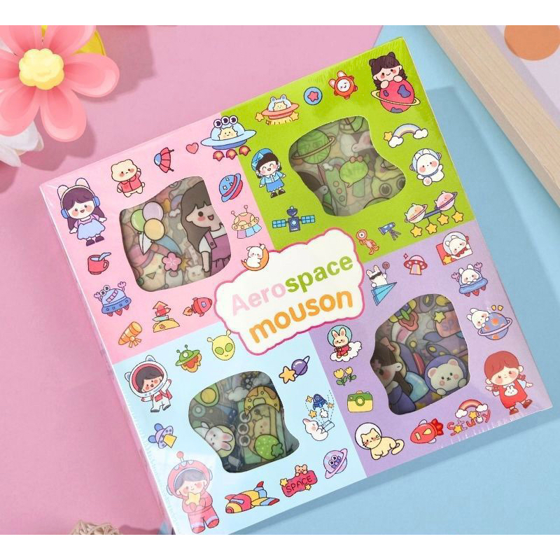 

Sticker MOMO / NONO / CICI / MOUSON Box Set Aesthetic Karakter Korea Anak Lucu Box isi 100 Lembar Stiker Waterproof