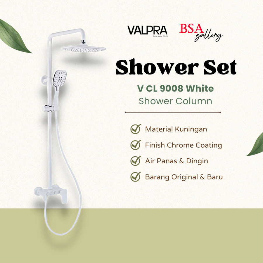SHOWER COLUMN SET PANAS DINGIN VALPRA / TIANG SHOWER MANDI PUTIH