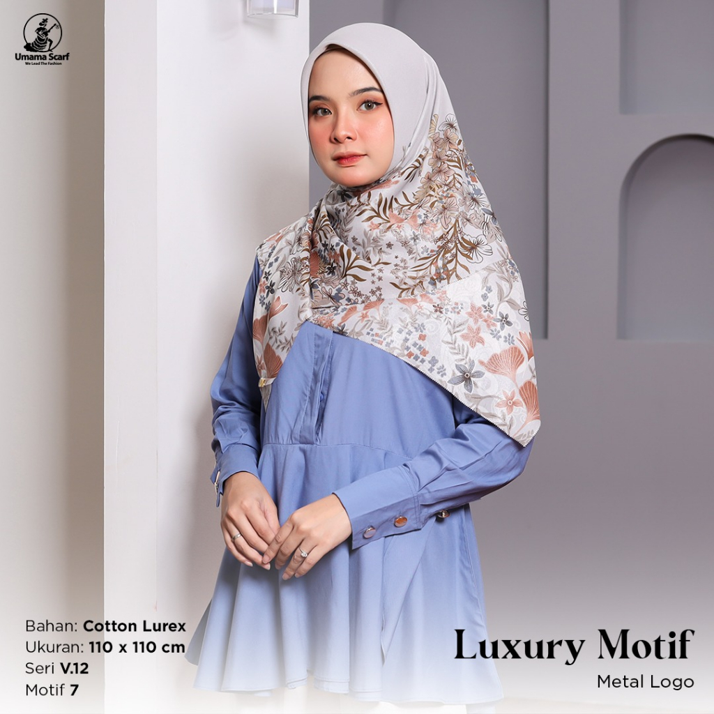 Umama Scarf - Kerudung Motif Segi Empat Luxury Print LC Glowing