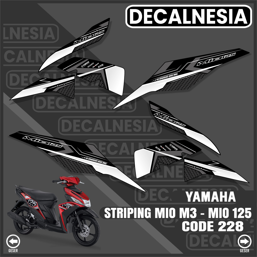 Stiker Striping Motor Mio M3 125 Variasi Sticker Racing Modifikasi Decalnesia C228