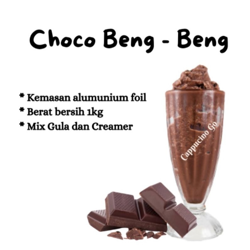 

BUBUK MINUMAN BOBA / SERBUK MINUMAN / POWDER DRINK RASA CHOCO BENG-BENG 1KG MIX GULA