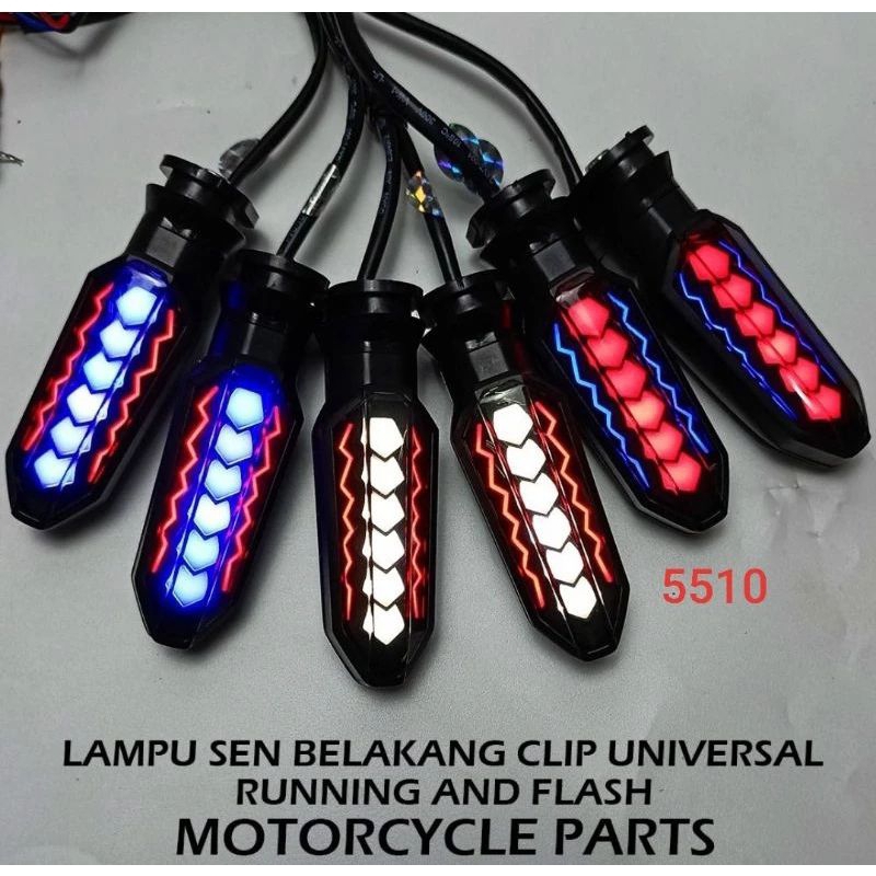 Sepasang Lampu Sen Motor LED Running Universal Lampu Sein Vixion CB150