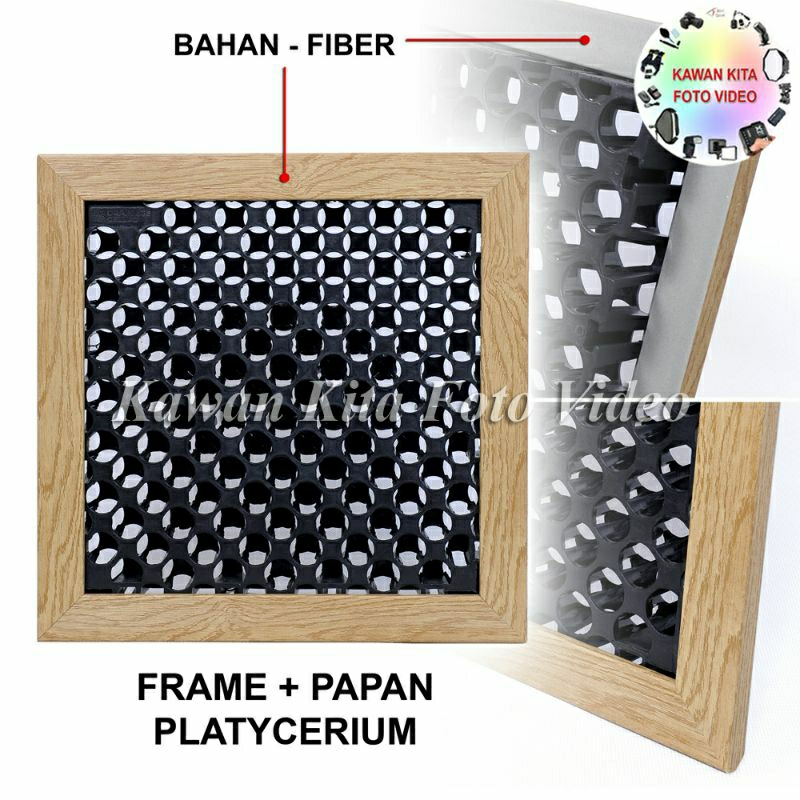 Frame Pigura Platycerium PLUS Papan Drainase Cell atau Decking Tile - Mounting Wandae Grande Ridleyi