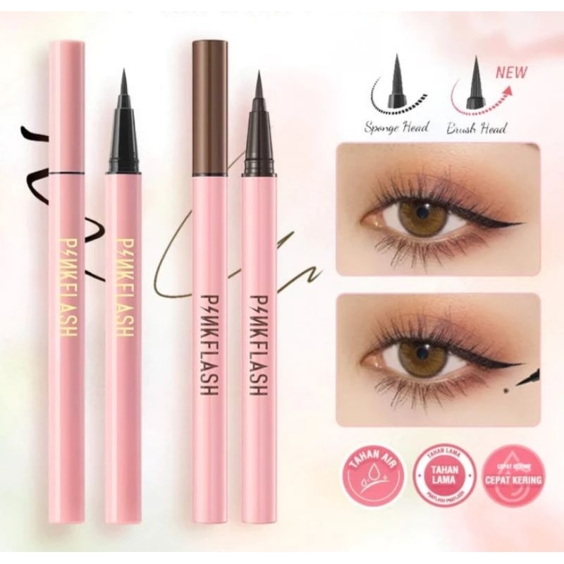 (ORI BPOM) Pinkflash OhMyLine Eyeliner B01 Black B02 Brown | Pink Flash Waterproof Liquid Eyeliner B