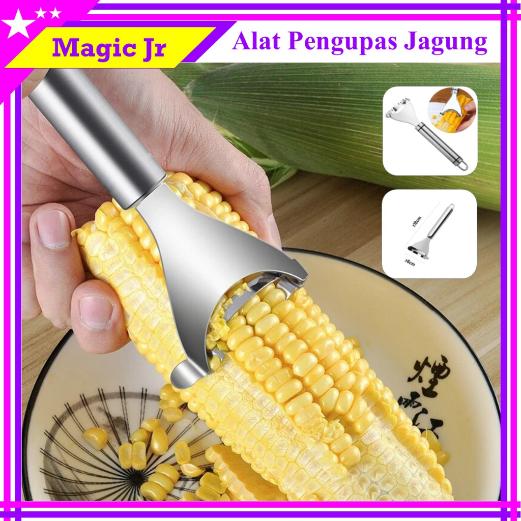	 Alat Pengupas Jagung Jasuke Stainless Steel - Parutan Biji Jagung Mudah Dan Praktis Corn Peeler Stripper Pisau Serut Perontok Rumah Tangga Alat Dapur	