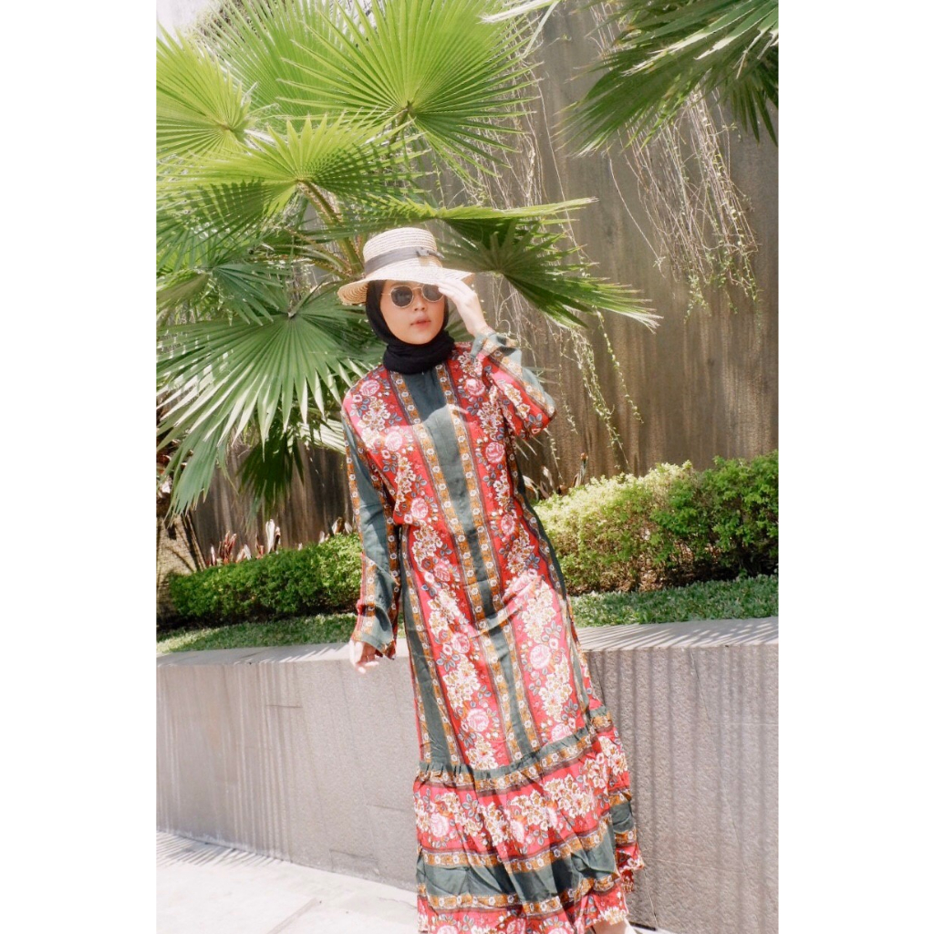 gamis homidres homedress bahan kain katun rayon busui seleting depan