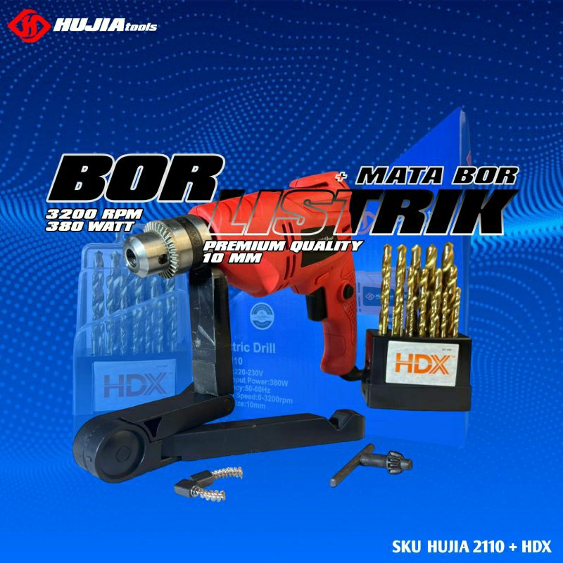 Bor listrik kualitas Makita bonus mata bor HDX dari Amerika HSS lebih tajam dari NACHI garansi resmi