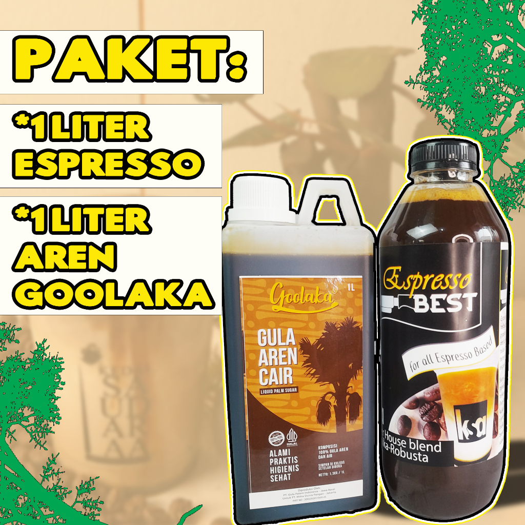 

paket hemat : gula aren goolaka 1 liter + espresso cair 1 lite espresso best gula aren cair palm sugar