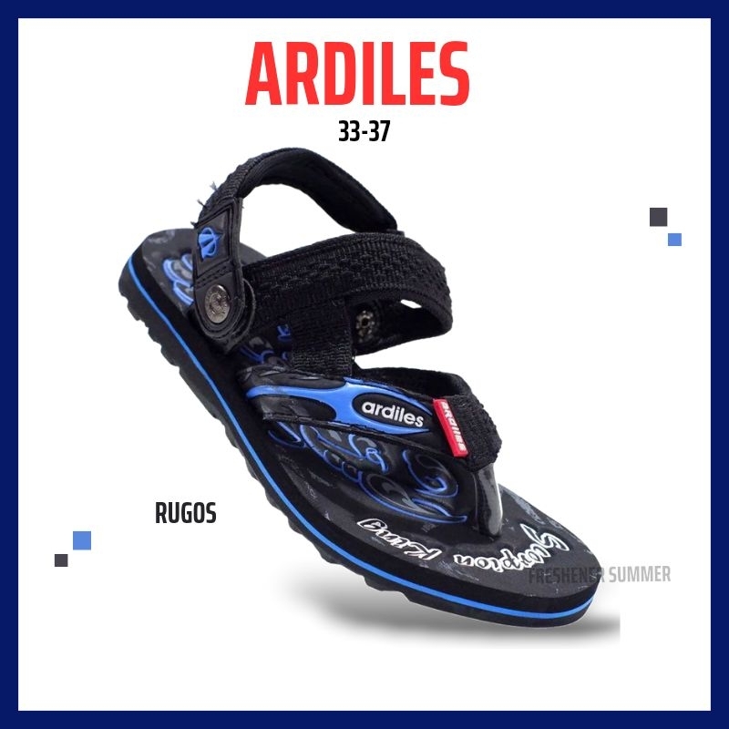Sandal Gunung Tali Belakang Jepit Anak Laki Laki Cowok Remaja Ardiles Rugos Biru 33-37