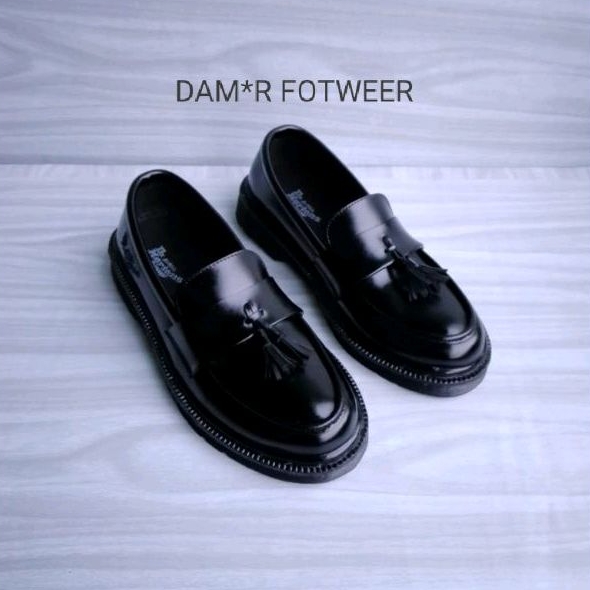 Sepatu docmart pria loafers/Sepatu loafers pria full hitam