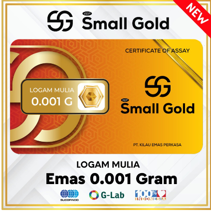 emas 0.001 gram SMALL GOLD Pvc Mini logam mulia Baby gold, mini gold, Mini gram, fine gold, garuda gold, mili gold, micro gold, diemasin