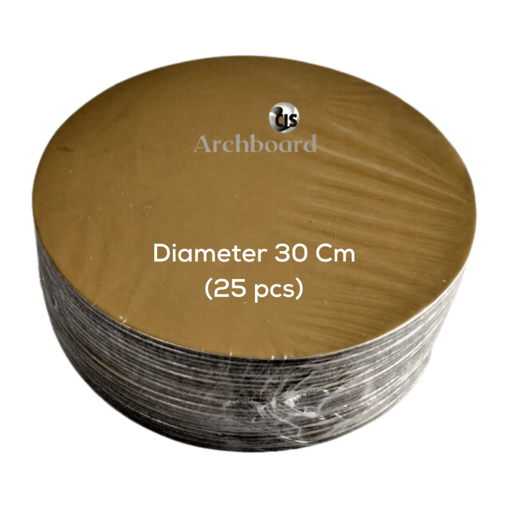 Tatakan Kue Bulat - Cake Board Gold 30 Cm / Alas Kue Tart Bulat 30 Cm