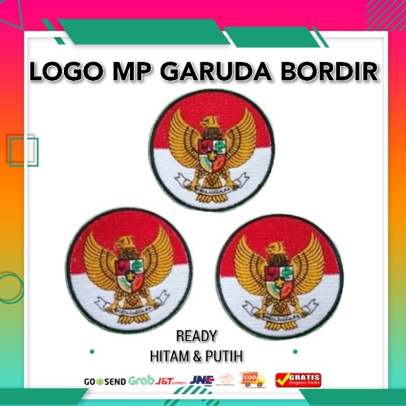 BORDIR LAMBANG GARUDA MERAH PUTIH | BED BORDIR MERAH PUTIH GARUDA