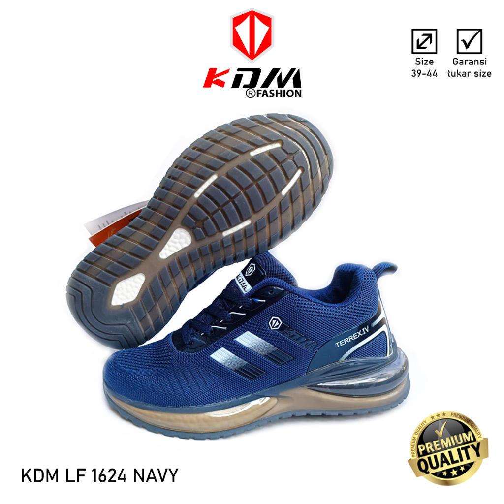 Sepatu Olahraga Lari Sepatu Running Sepatu Pria & Wanita Premium Import KDM LF 1624 Navy