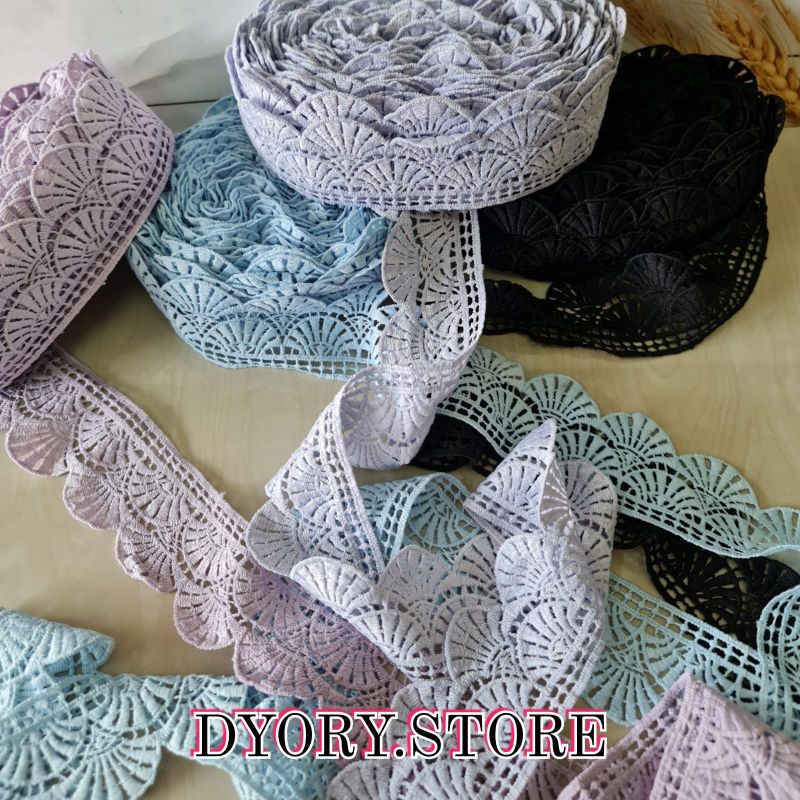 Renda gyper/giper/bordir/renda roll, lebar 6cm (harga per 15 yard)