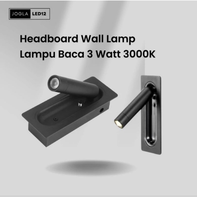 Lampu Dinding Headboard / Lampu Baca LED Minimalis 3 Watt 3000K Kuning