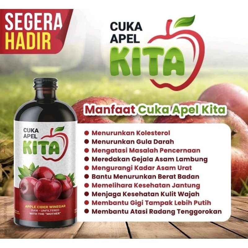 

Cuka Apel KITA 330ml Original - menurunkan gula darah ,asam lambung dll