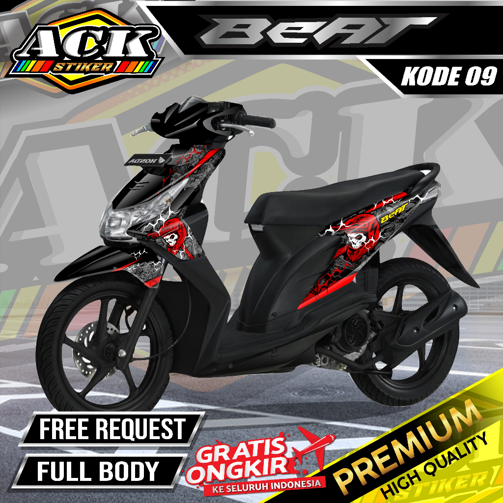 Decal stiker Beat Karbu Full Body - Stiker Motor Beat Karbu Full Body kode ACK 09