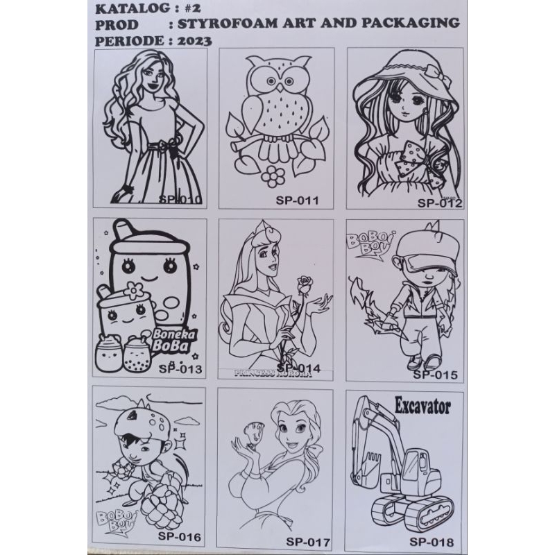 

Paket 12 Lembar styrofoam lukis
