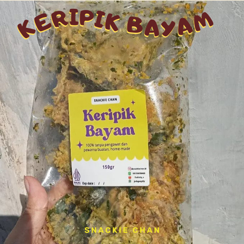

KERIPIK BAYAM CEMILAN HOMEMADE ENAK GURIH TERMURAH 150 GRAM