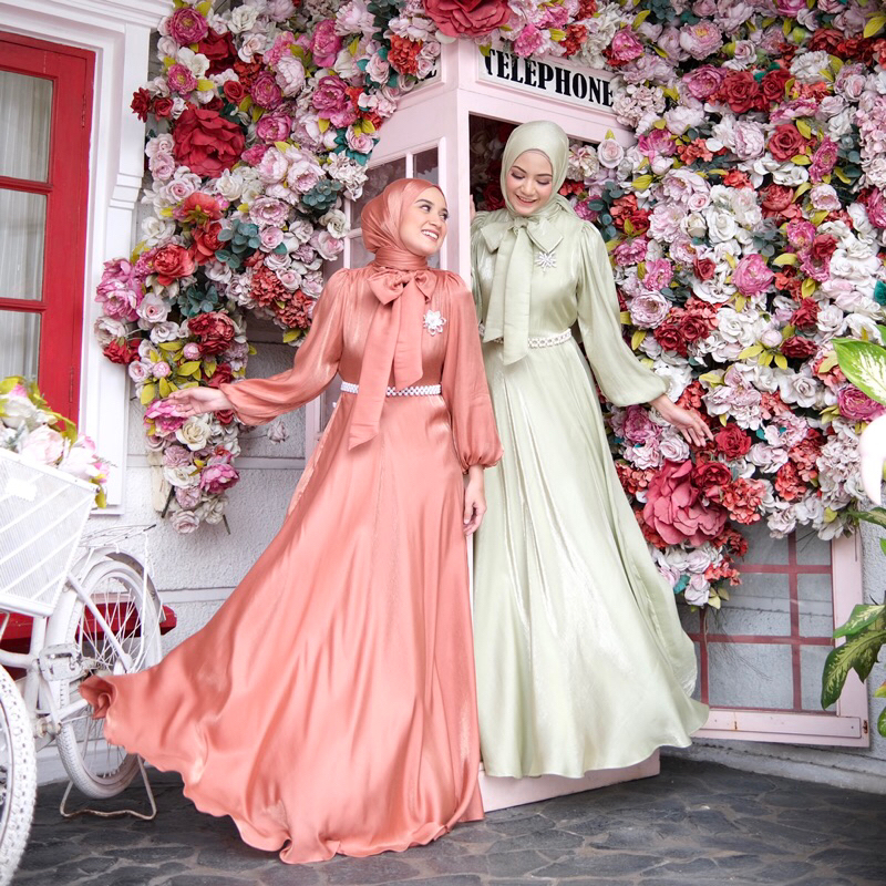 Ounadoutfit BARBIE dress luxury shimer premium / dress kondangan muslim / dress pesta wanita / dress shimer polos