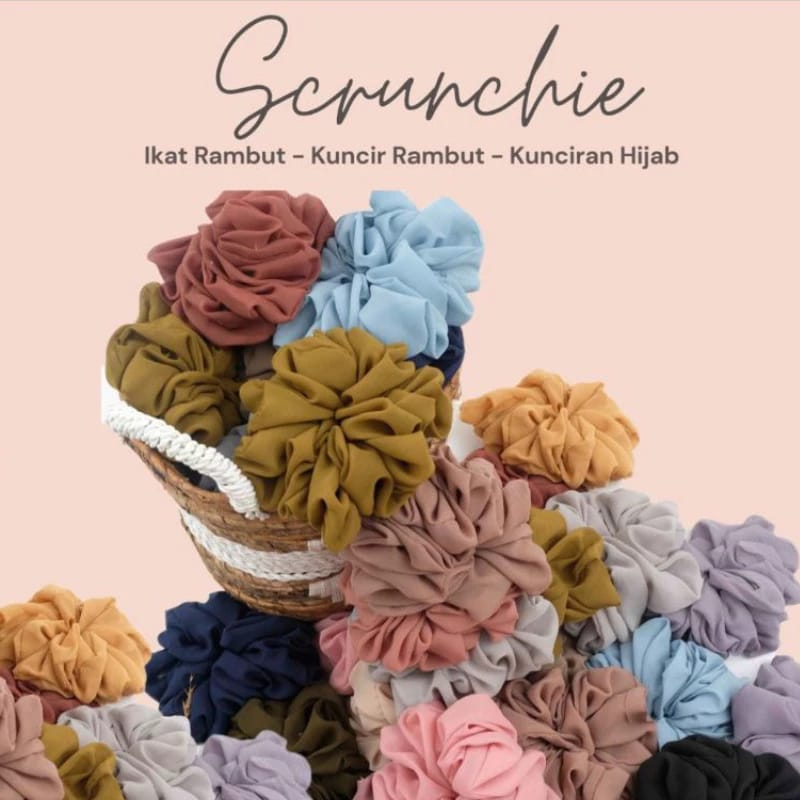 Ikat Rambut Scrunchie Hijab 𝗠𝗖𝗡 DNK