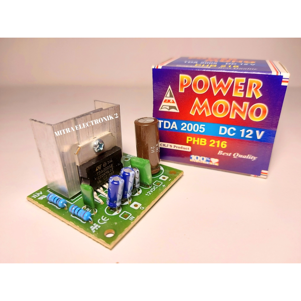 Rakitan Power Amplifier Kit Power Mono TDA 2005 Dc 12v plus Heatsink phb 216