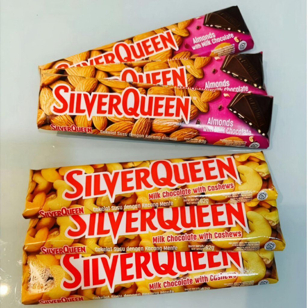 

Silverqueen 58g Rasa Milk Chocolate with Cashew dan Cokelat Almond