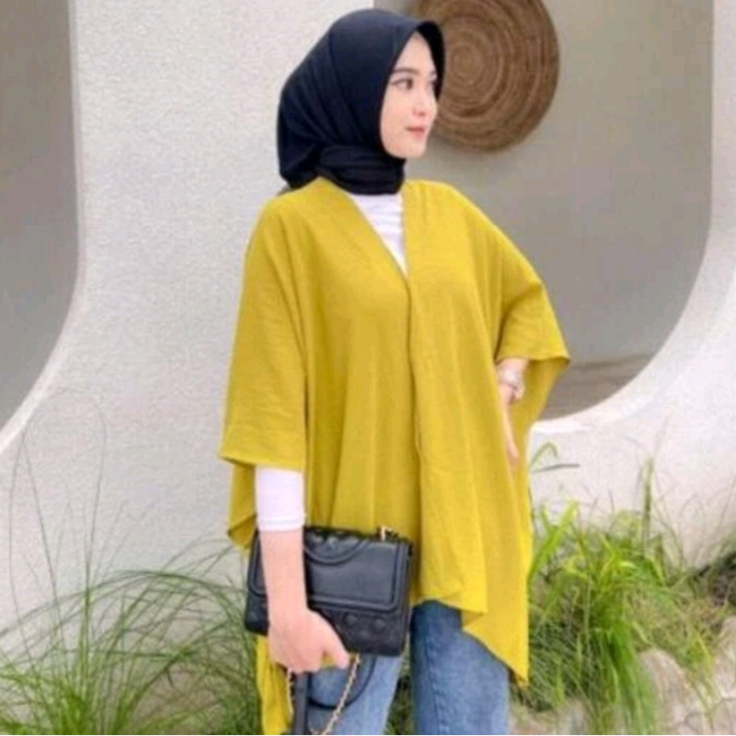 Promo Diskon Outer Kekinian Batwing Long Outer Perlengkapan Stelan Baju Pakaian Atasan Wanita Rompi 