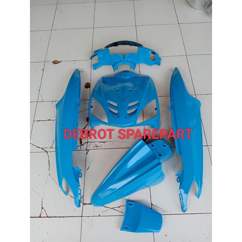 Cover full body halus Mio sporty biru langit repaint warna