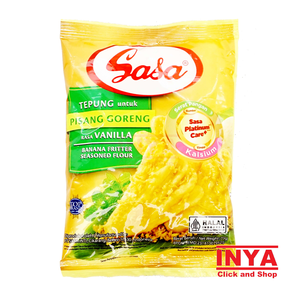 

Sasa Tepung Pisang Goreng Rasa Vanilla Kemasan Sachet 70gr - Seasoned Flour