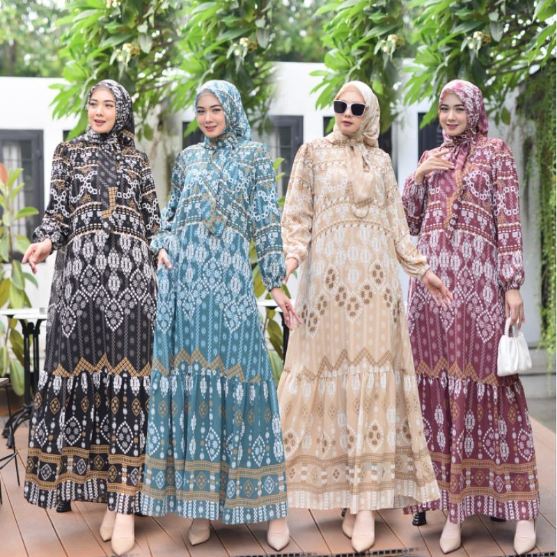 Vanilla one set gamis + hijab segiempat (best seller)