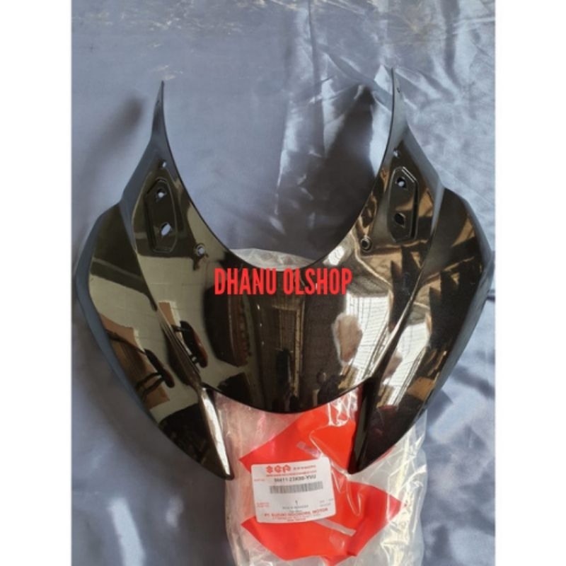 Tameng batok cover lampu depan Suzuki GSX R 150 hitam metalik glossy cover cowling body original SGP