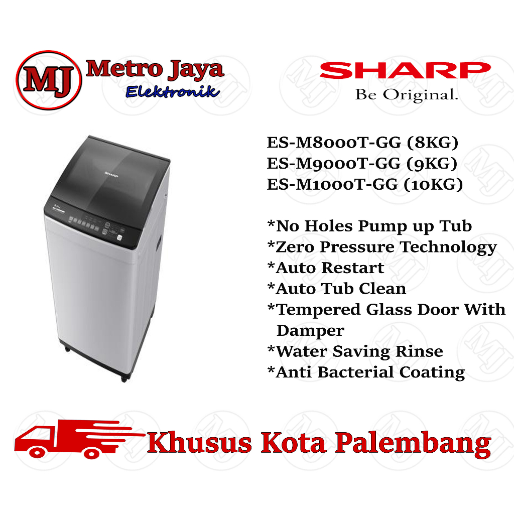 Mesin Cuci 1 Tabung Sharp ES M1000T GG 10KG ESM 1000 TGG New Megamouth