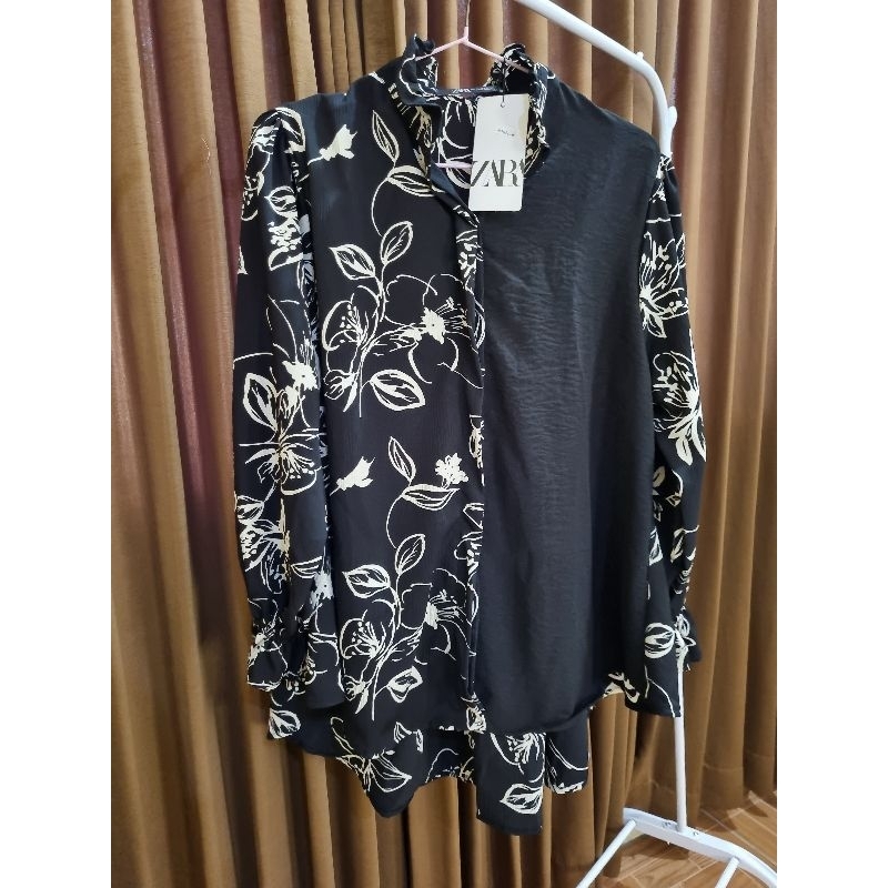 ZARA Atasan Wanita Kemeja Hitam
